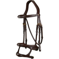 Produktbild von Dyon DCollection Double Noseband Trense aus Leder für Vollblut in Schwarz oder Braun