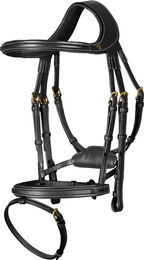 Dyon DCollection Trense Difference anatomisches Kombi-Reithalfter aus Leder für Ponys in Schwarz – Bild 1 von 3