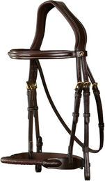 Produktbild von Dyon DCollection Trense mit Lederstrickreithalfter für Vollblut in Braun