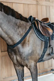 Dyon elastisches Vorderzeug NEC aus Leder für Warmblut in Schwarz – Bild 1 von 3