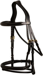 Dyon Flash Nasenriemen Trense aus Leder in Braun für Warmblut – Bild 1 von 2