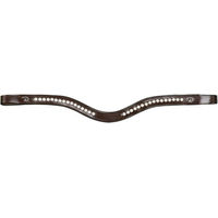 Produktbild von Dyon Gerader Stirnriemen mit Messingbeschlägen und Swarovski Kristallen Schwarz Warmblut Extra