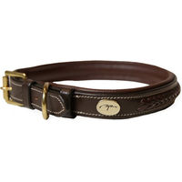 Produktbild von Dyon Hundehalsband aus Leder geflochten Braun XS