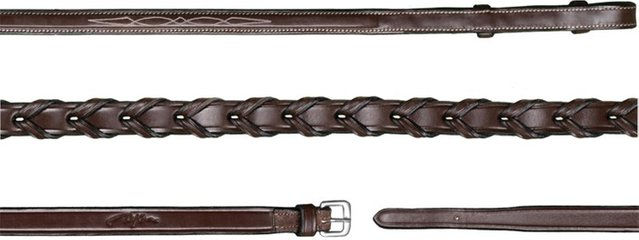 Dyon Hunter Collection geflochtener Zügel aus Leder 16mm Schwarz – Bild 1 von 2