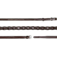 Produktbild von Dyon Hunter Collection geflochtener Zügel aus Leder 16mm Schwarz