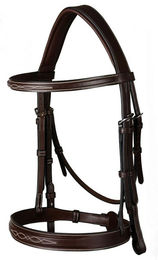 Dyon Hunter Collection Trense aus Leder mit breitem Nasenriemen Schwarz Xfull – Bild 1 von 3