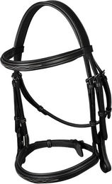 Dyon Hunter Collection Trense mit englischem Reithalfter aus Leder in Schwarz Xfull – Bild 1 von 2
