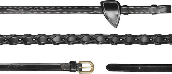 Produktbild von Dyon Lederzügel Laced 48 Schwarz für Warmblut