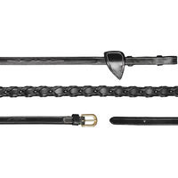 Produktbild von Dyon Lederzügel Laced 48 Schwarz für Warmblut