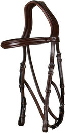 Dyon New English Collection Hackamore Zaum aus Leder für Ponys in Braun – Bild 1 von 2