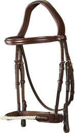 Produktbild von Dyon New English Collection Trense mit Kordelreithalfter aus Leder in Braun für Vollblut