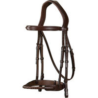 Produktbild von Dyon New English Collection Trense mit Leder Kordelreithalfter für Warmblut in Schwarz oder Braun