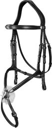 Produktbild von Dyon New English Collection Trense mit mexikanischem Reithalfter aus Leder für Vollblut in Schwarz oder Braun