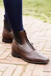 Dyon Reitstiefel aus Leder mit Frontreißverschluss in Schwarz oder Braun Größe 37 – Bild 1 von 2