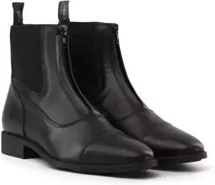Dyon Reitstiefel aus Leder mit Frontreißverschluss in Schwarz oder Braun Größe 44 – Bild 1 von 2
