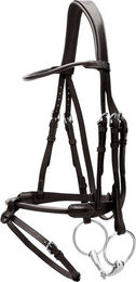 Dyon Round Leather Trense aus Leder in Schwarz für Warmblut Extra – Bild 1 von 3