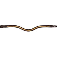 Produktbild von Dyon Stirnriemen Brass Clincher Vförmig geschwungen New English Collection aus Leder in Braun für Warmblut