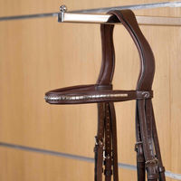 Produktbild von Dyon Stirnriemen New English Collection aus Leder mit silbernen Messingbeschlägen in Braun