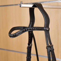 Dyon Stirnriemen VForm New English Collection aus Leder mit schwarzen Swarovski Kristallen – Bild 1 von 3