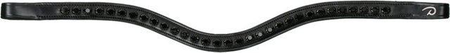 Dyon Stirnriemen VForm New English Collection aus Leder mit schwarzen Swarovskikristallen für Ponys – Bild 1 von 3