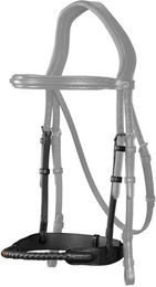 Dyon Stricknasenriemen New English Collection mit Leder eingefasst Schwarz für Ponys – Bild 1 von 1