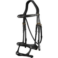 Produktbild von Dyon Trense mit Doppelreithalfter aus Leder für Ponys in Schwarz