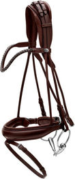 Dyon Trensenzaum aus weichem Leder mit breitem Reithalfter für Warmblut Pferde – Bild 1 von 3