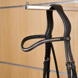 Dyon Vförmiger Stirnriemen New English Collection aus Leder mit silbernen Messingbeschlägen für Ponys – Bild 1 von 3