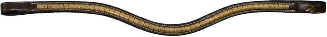 Produktbild von Dyon Vförmiges Stirnband aus Leder mit Messingverschlüssen in Braun und Gold Größe XL