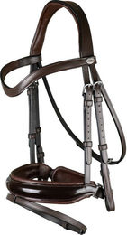 Dyon Working Collection Trense schwedisch kombiniert in Lackoptik aus Leder für Ponys in Braun – Bild 1 von 3