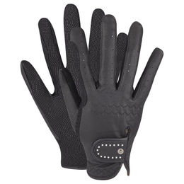 E.L.T Reithandschuhe Winter Allrounder aus Kunstleder Schwarz Silber Größe M – Bild 1 von 2