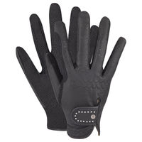 Produktbild von E.L.T Reithandschuhe Winter Allrounder aus Kunstleder Schwarz Silber Größe M