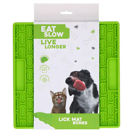 Produktbild von Eat Slow Live Longer Leckmatte mit Knochen grün