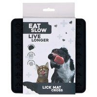 Produktbild von Eat Slow Live Longer Leckmatte mit Kreuzen anthrazit