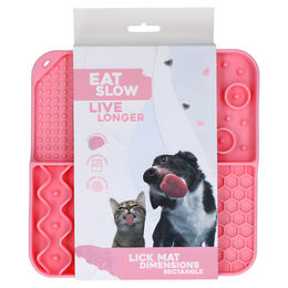 Eat Slow Live Longer Leckmatte mit tiefen Fächern rosa – Bild 1 von 2