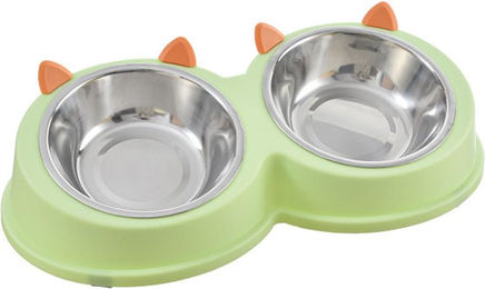 Produktbild von Edelstahl Haustiernapf Multifunktional Abgewinkelt Auslaufsicher Schräger Haustiernapf für Katze Hund