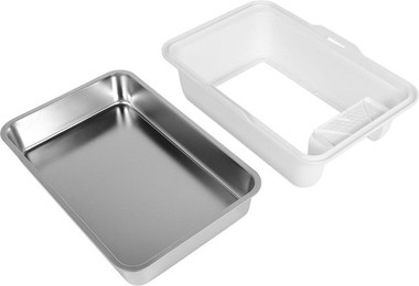 Produktbild von Edelstahl Katzentoilette mit hohem Rand und Spritzschutz - 24 l
