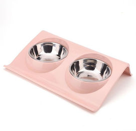 Produktbild von Edelstahl-Wassernapf-Futterlösung für Hunde und Katzen, Doppelnapf, Futtertisch für Haustiere, Hunde und Katzen