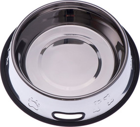 Produktbild von Edelstahlfressnapf mit Prägung und Gummiring - 1,8 l, Ø 27 cm