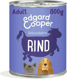 Produktbild von Edgard & Cooper 800g Dose Hundenassfutter Rind 6x 800 Gramm