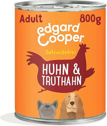 Produktbild von Edgard & Cooper 800g Dose Hundenassfutter Truthahn Apfel 12x 800 Gramm