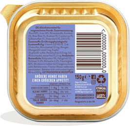 Produktbild von Edgard&Cooper Adult 150 Gramm Hundenassfutter Sparpaket 22 x 150 Gramm Rind und Ente