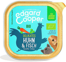 Produktbild von Edgard&Cooper Adult BIO 100 Gramm Hundenassfutter Sparpaket 34 x 100 Gramm Huhn und Fisch