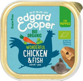Edgard & Cooper Biologisch Puppy - Huhn & Fisch - im Schälchen - 17 x 100 g – Bild 1 von 2