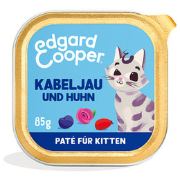 Produktbild von Edgard & Cooper Cat Paté Kitten MSC-Kabeljau und Freilaufhuhn mit Blaubeeren - 16 x 85 g