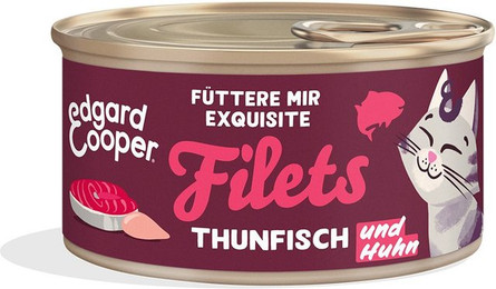 Produktbild von Edgard & Cooper Filets Frischer Thunfisch & Freilaufhuhn 24x70g