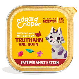 Produktbild von Edgard & Cooper Katzen Nassfutter Paté Adult Freilauftruthahn und Freilaufhuhn - 16 x 85 g