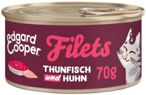Produktbild von Edgard & Cooper Nassfutter Katze Adult Filets Thunfisch und Huhn - 48 x 70 g
