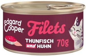 Produktbild von Edgard & Cooper Nassfutter Katze Adult Filets Thunfisch und Huhn - 96 x 70 g