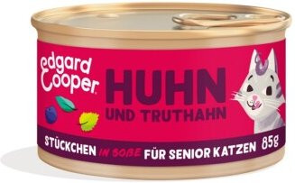 Produktbild von Edgard & Cooper Nassfutter Katze Senior Stückchen in Soße Truthahn und Huhn - 18 x 85 g